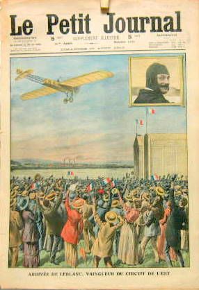 Couverture de 1910 ARRIVEE DE LEBLANC VAINQUEUR DU CIRCUIT DE L'EST SUPPLEMENT DU PETIT JOURNAL