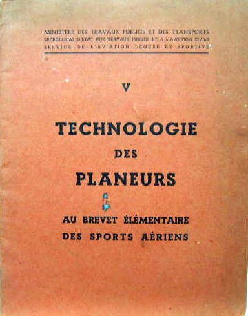 Couverture de TECHNOLOGIE DES PLANEURS AU BREVET ELEMENTAIRE DES SPORTS AERIENS