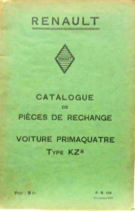 Couverture de PRIMAQUATRE CATALOGUE DE PIECES DETACHEES