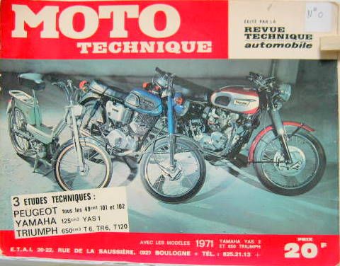 Couverture de 0 RMT PEUGEOT 49 CM3 101-102 YAMAHA 125 YAS1 TRIUMPH 650 CM3 T6 TR6 T120
