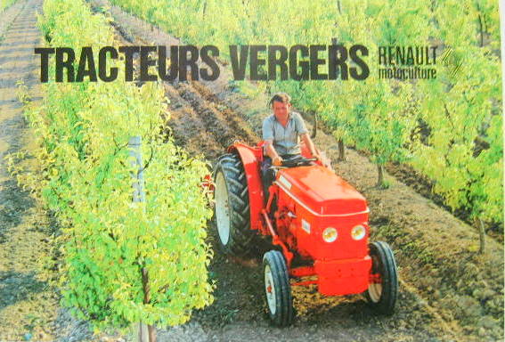 Couverture de 1969 TRACTEUR RENAULT VERGERS ET VIGNERONS 50-60-70-80 DEPLIANT