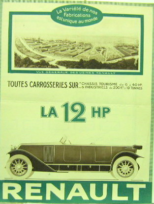 Couverture de RENAULT LA 12 CV CATALOGUE (V56)