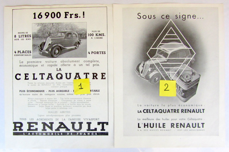 Couverture de RENAULT CELTAQUATRE PUBLICITE DECOUPEE DANS LES REVUES D'EPOQUE