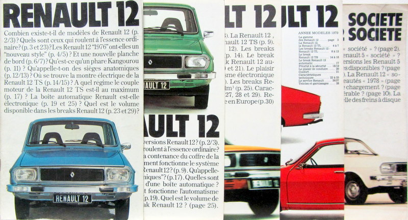 Couverture de 1976-1979 RENAULT 12 CATALOGUE