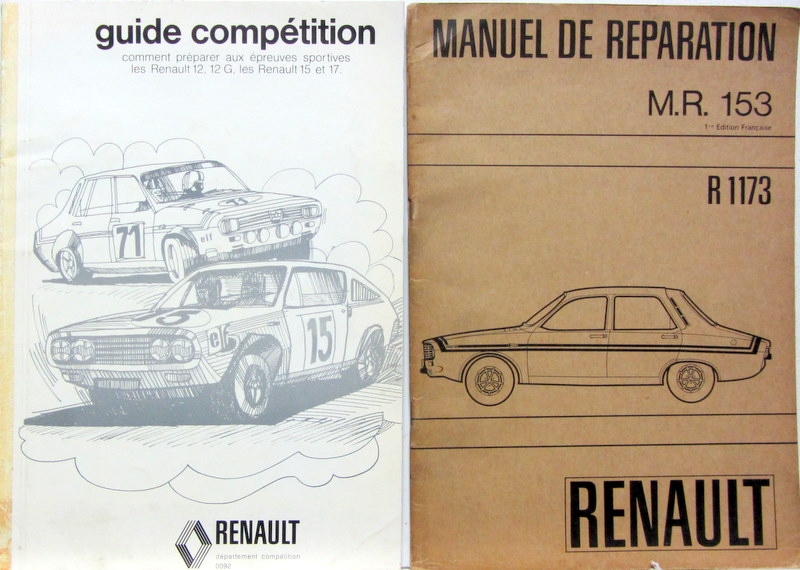 Couverture de RENAULT 12 GORDINI  COMPETITION ET REPARATION AU CHOIX