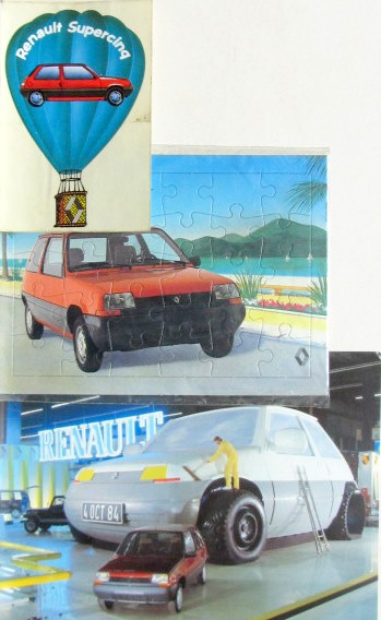 Couverture de RENAULT 5 SUPERCINQ AUTOCOLLANT PUZZLE CARTE POSTALE AU CHOIX