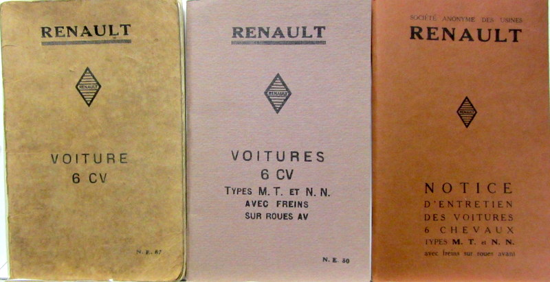 Couverture de RENAULT 6 CV LIVRET D'ENTRETIEN AU CHOIX 
LIVRET D'ENTRETIEN