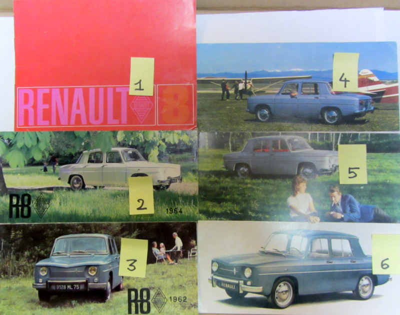 Couverture de RENAULT R8 PETIT CATALOGUE ET CARTE POSTALE RENAULT