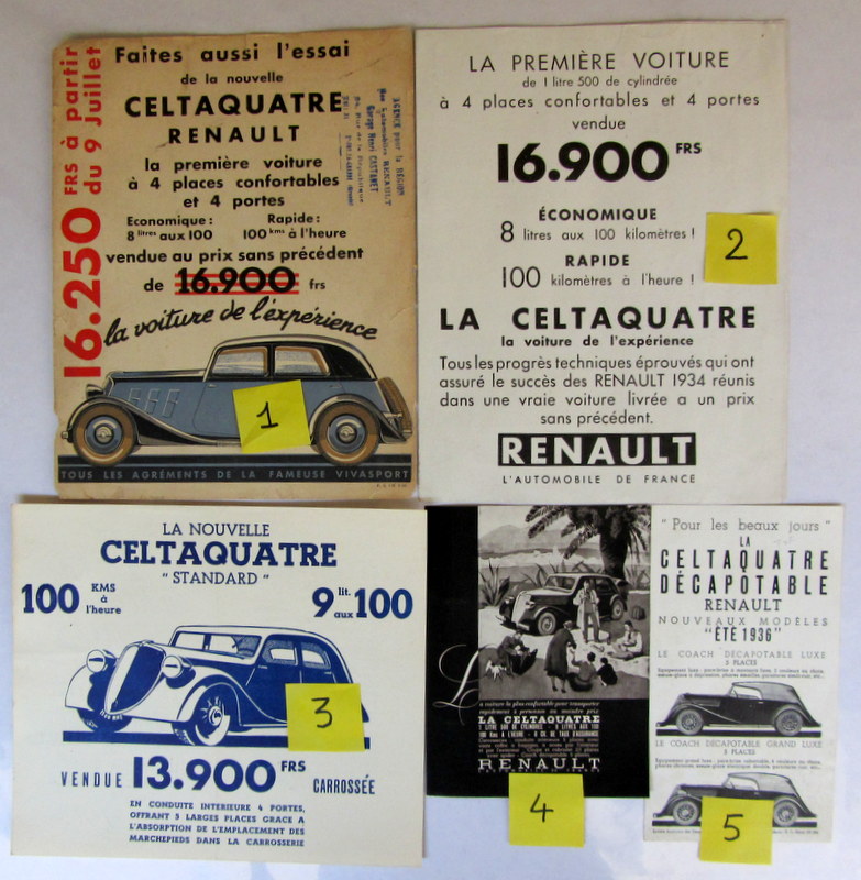 Couverture de RENAULT CELTAQUATRE CATALOGUE