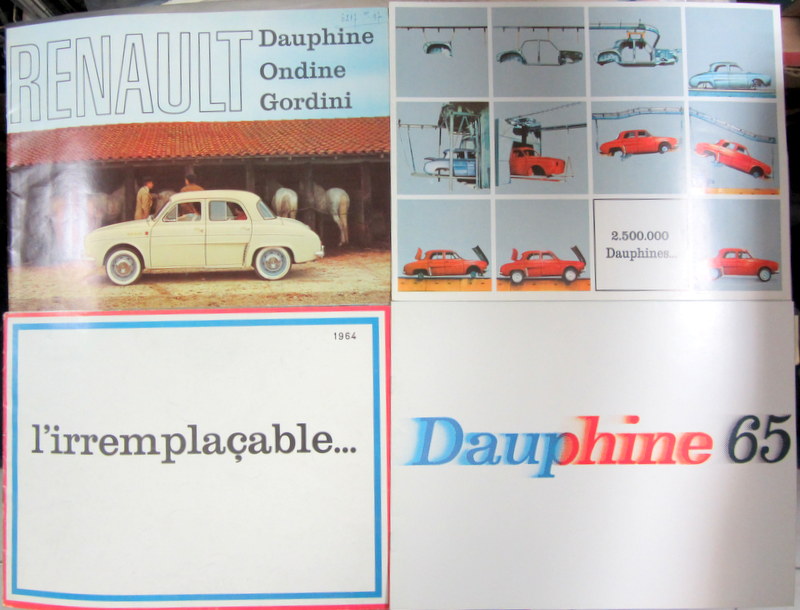 Couverture de 1962 a 1965 RENAULT DAUPHINE CATALOGUE