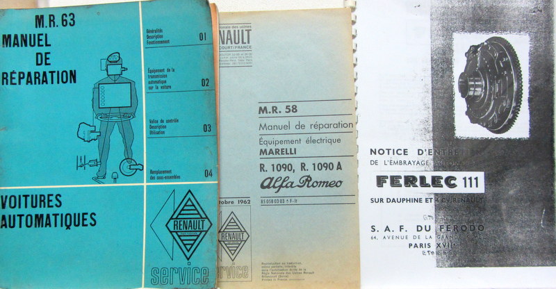 Couverture de RENAULT DAUPHINE AUTOMATIQUE MANUEL DE REPARATION - ALFA ROMEO EQUIPEMENT ELECTRIQUE - EMBRAYAGE FERLEC 111