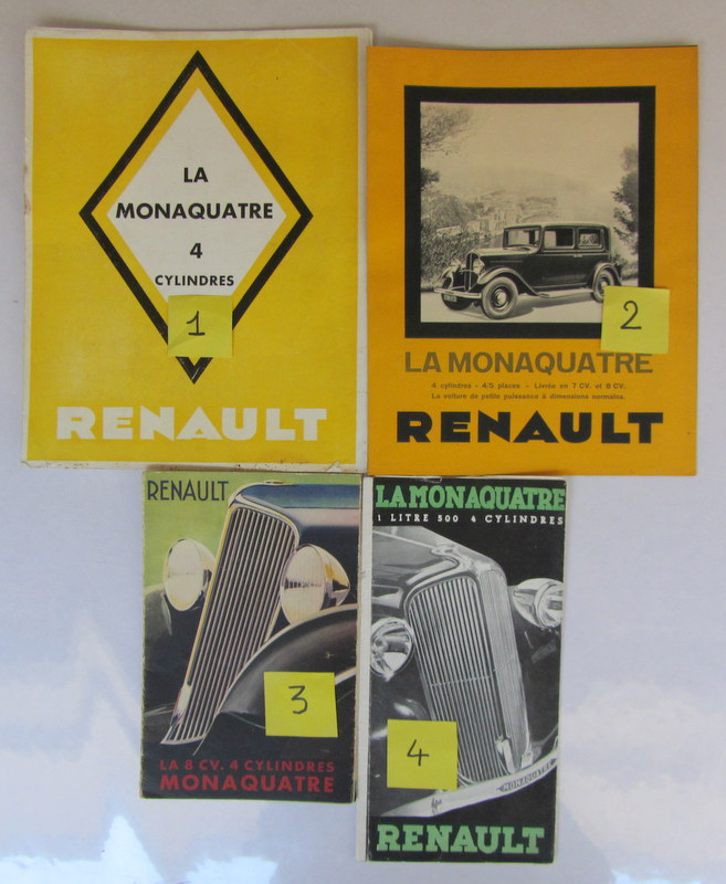 Couverture de RENAULT MONAQUATRE CATALOGUE