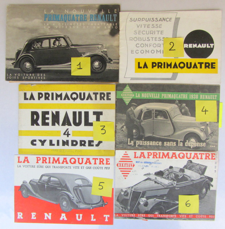 Couverture de RENAULT PRIMAQUATRE CATALOGUE