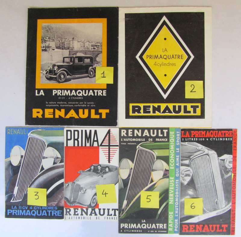 Couverture de RENAULT PRIMAQUATRE CATALOGUE