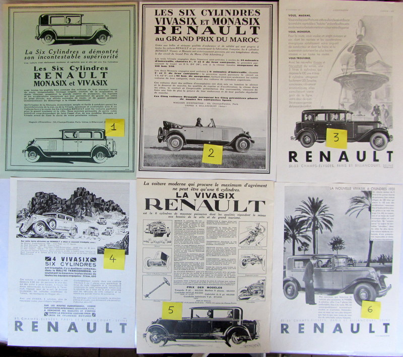 Couverture de RENAULT MONASIX - VIVASIX PUBLICITE DECOUPEE DANS LES REVUES D'EPOQUE