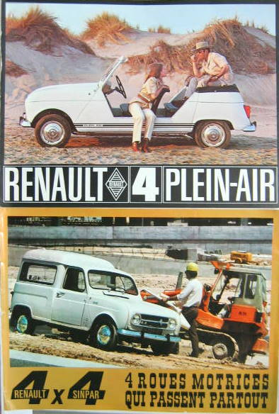 Couverture de RENAULT 4 SINPAR ET PLEIN AIR CATALOGUE AU CHOIX