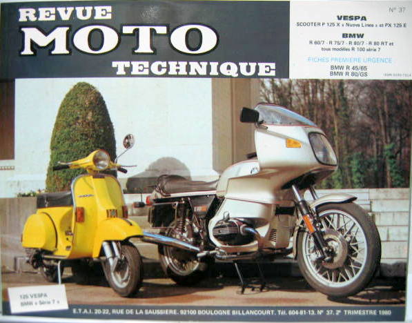 Couverture de 37 VESPA SCOOTER P125X NUOVA LINEA ET PX 125E - BMW R 60/7 R75/7 R80/7 R80RT R100 SERIE7 FICHE R45/65 R80 /GS