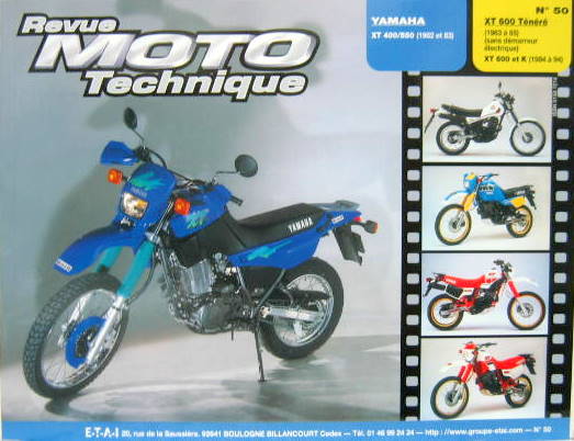 Couverture de 50 YAMAHA XT 400/550 (1982-83) XT 600 TENERE (1983-85 )SANS DEMAREUR ELECTRIQUE XT 600 ET K (1984-94)REVUE TECHNIQUE
