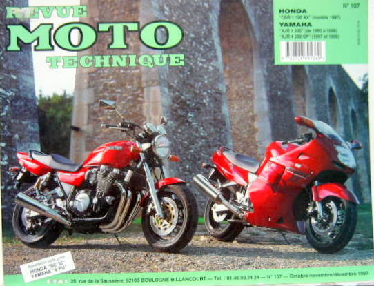 Couverture de 107 RMT HONDA CBR 1100 XX DE 1997 YAMAHA XJR 1200 (1995 A 98) XJR 1200SP (1997 A 98)