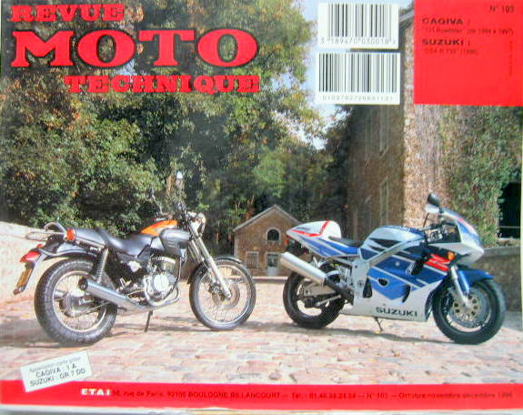 Couverture de 103 RMT CAGIVA 125 ROADSTER (1994 A 97)SUSUKI GSX-R 750 1996
