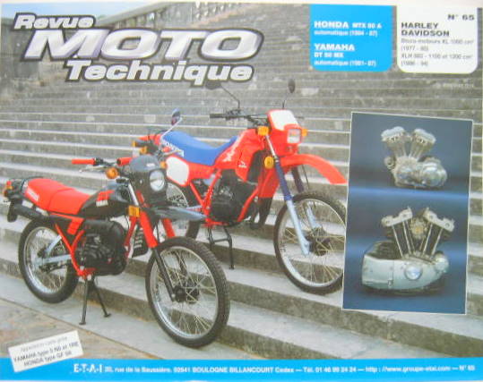 Couverture de 65 RMT HONDA MTX50A AUTOMATIQUE (1984 A 87)YAMAHA DT50 MX AUTOMATIQUE (1981 A 87) HARLEY DAVIDSON MOTEURS XL 1000 CM3 (1977 A 85) XLH 883 1100 ET 1200 CM3 (1986 A 94)