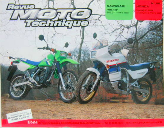 Couverture de 68 RMT KAWASAKI KMX125 (B1 A B11 (1986 A 2000) HONDA TRANSALP XL600V MODELES H ET X (1987 A 2000)