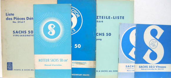 Couverture de SACHS 50 CM3 DOCUMENTS DIVERS SUR DEMANDE