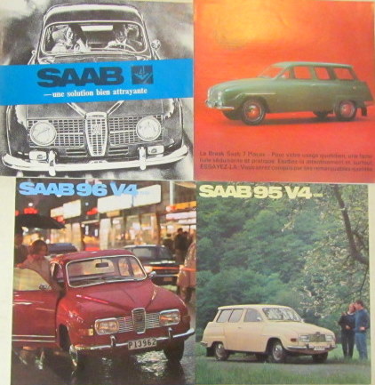 Couverture de 1965-1969 SAAB CATALOGUE AU CHOIX