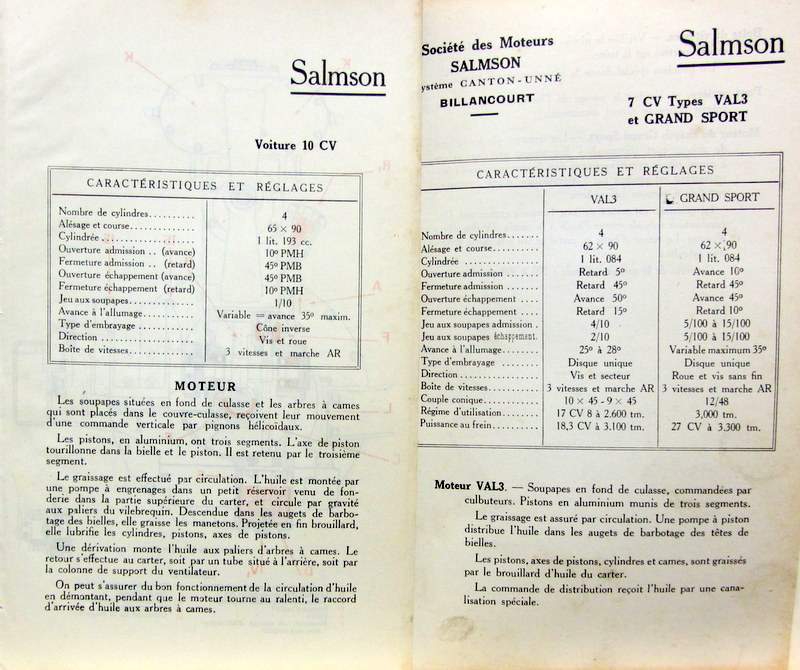 Couverture de SALMSON LIVRET DE GRAISSAGE 10 CV - 7 CV TYPE VAL 3 ET GRAND SPORT