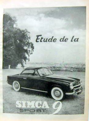 Couverture de SIMCA 9 SPORT 1953
