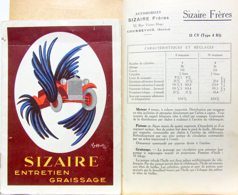 Couverture de SIZAIRE LIVRET D'ENTRETIEN 12 CV 4RI - 11 CV 4R1 A COURBEVOIE