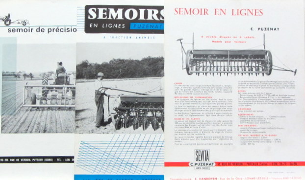 Couverture de 1959 SOMECA SEMOIRS EN LIGNES A TRACTION ANIMALE PUZENAT CATALOGUE