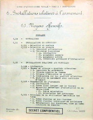 Couverture de SOUS MARINS INSTALLATIONS RELATIVES A L'ARMEMENT MOYENS OFFENSIFS