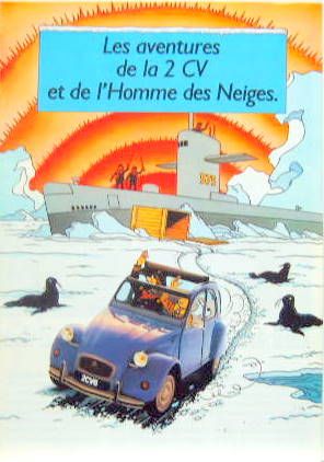 Couverture de 1986 CITROEN LES AVENTURES DE LA 2 CV ET DE L'HOMME DES NEIGES AVEC TINTIN