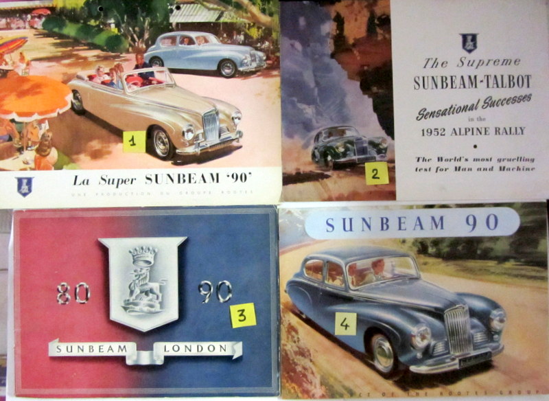 Couverture de SUMBEAM DES ANNEES 50  CATALOGUE