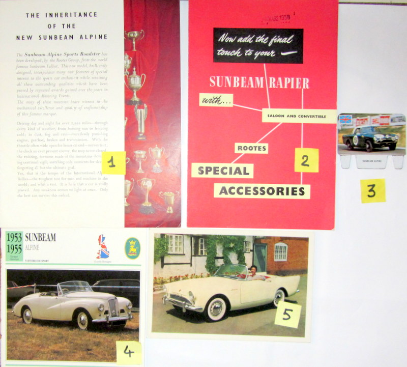 Couverture de SUMBEAM ALPINE ET RAPIER DOCUMENTS