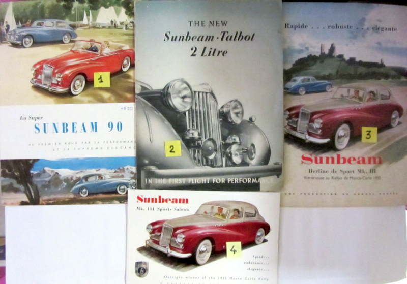 Couverture de SUMBEAM DES ANNEES 50  CATALOGUE