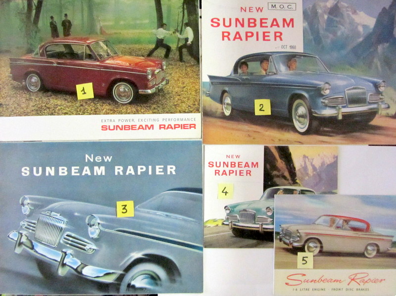 Couverture de SUMBEAM RAPIER CATALOGUE