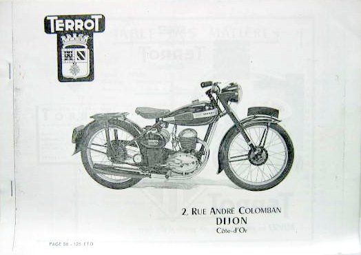Couverture de TERROT 125 ETD CATALOGUE DE PIECES DETACHEES ET SCHEMA