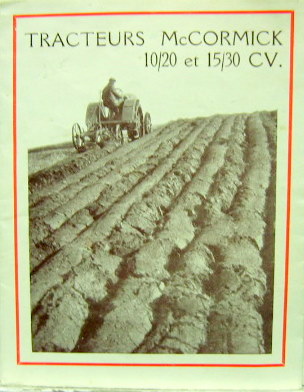 Couverture de 1929-2 Mc CORMICK TRACTEUR 10/20 ET 15/30 CV DEPLIANT