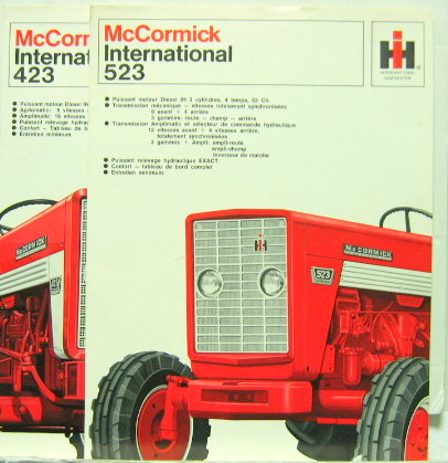 Couverture de Mc CORMICK  TRACTEUR 423 ET 523 DIESEL CATALOGUE