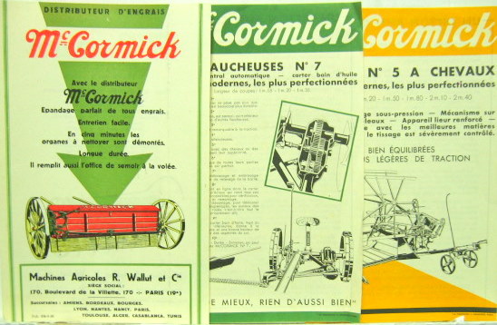Couverture de 1930 Mc CORMICK DISTRIBUTEUR FAUCHEUSE N°7 LIEUSE N°5A A CHEVAUX 3 PROSPECTUS