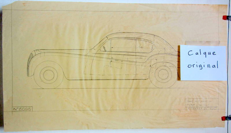 Couverture de TALBOT LAGO RECORD COACH 4/5 PLACES CALQUE ORIGINAL D'EPOQUE DESSIN AU CRAYON N°6098
