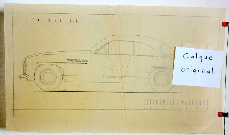 Couverture de TALBOT LAGO LB COACH LETOURNEUR ET MARCHAND CALQUE ORIGINAL D'EPOQUE DESSIN AU CRAYON N°6138
