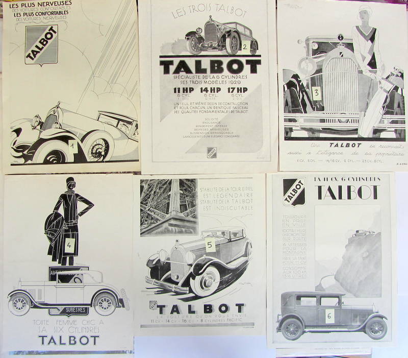 Couverture de TALBOT PUBLICITES ORIGINALE DECOUPEES DANS LES REVUES D"EPOQUE