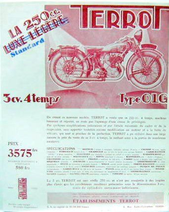 Couverture de 1939 TERROT 175 CC 2 TEMPS TYPE SP