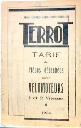 Couverture de 1935 TERROT VELOMOTEUR 1 ET 2 VITESSES