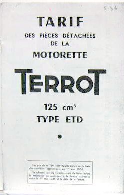 Couverture de 1936 TERROT 125 CM3 ETD