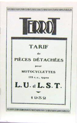 Couverture de 1932 TERROT 175 CC TYPESLU ET LST