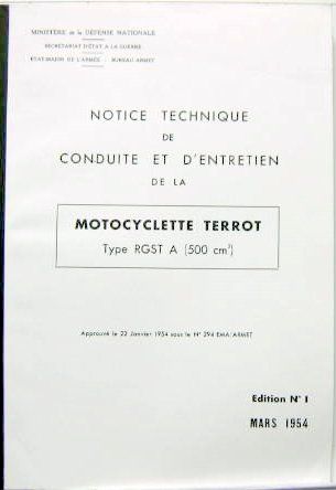 Couverture de 1954 TERROT 500 RGST A